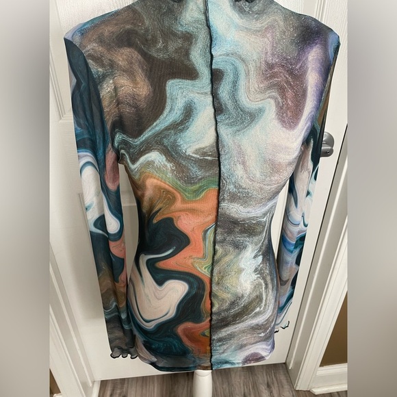 GILDED INTENT‎ | Sheer Marble Mesh Top | Size Medium - Picture 9 of 16